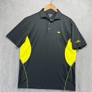Masters Polo Shirt Men's medium Black Tech Performance 2015 Embroidered Logo